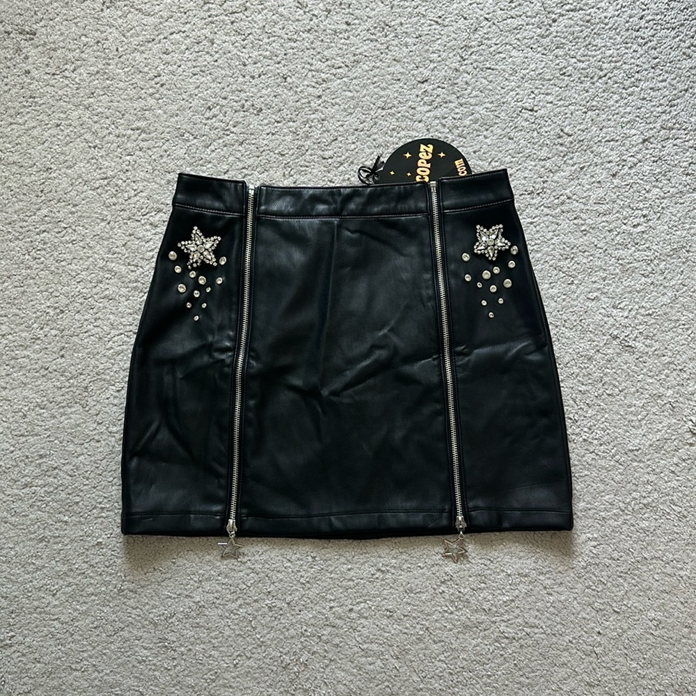NWT Horoscopez faux leather mini skirt